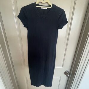 Rag & Bone Black Ribbed Midi Dress